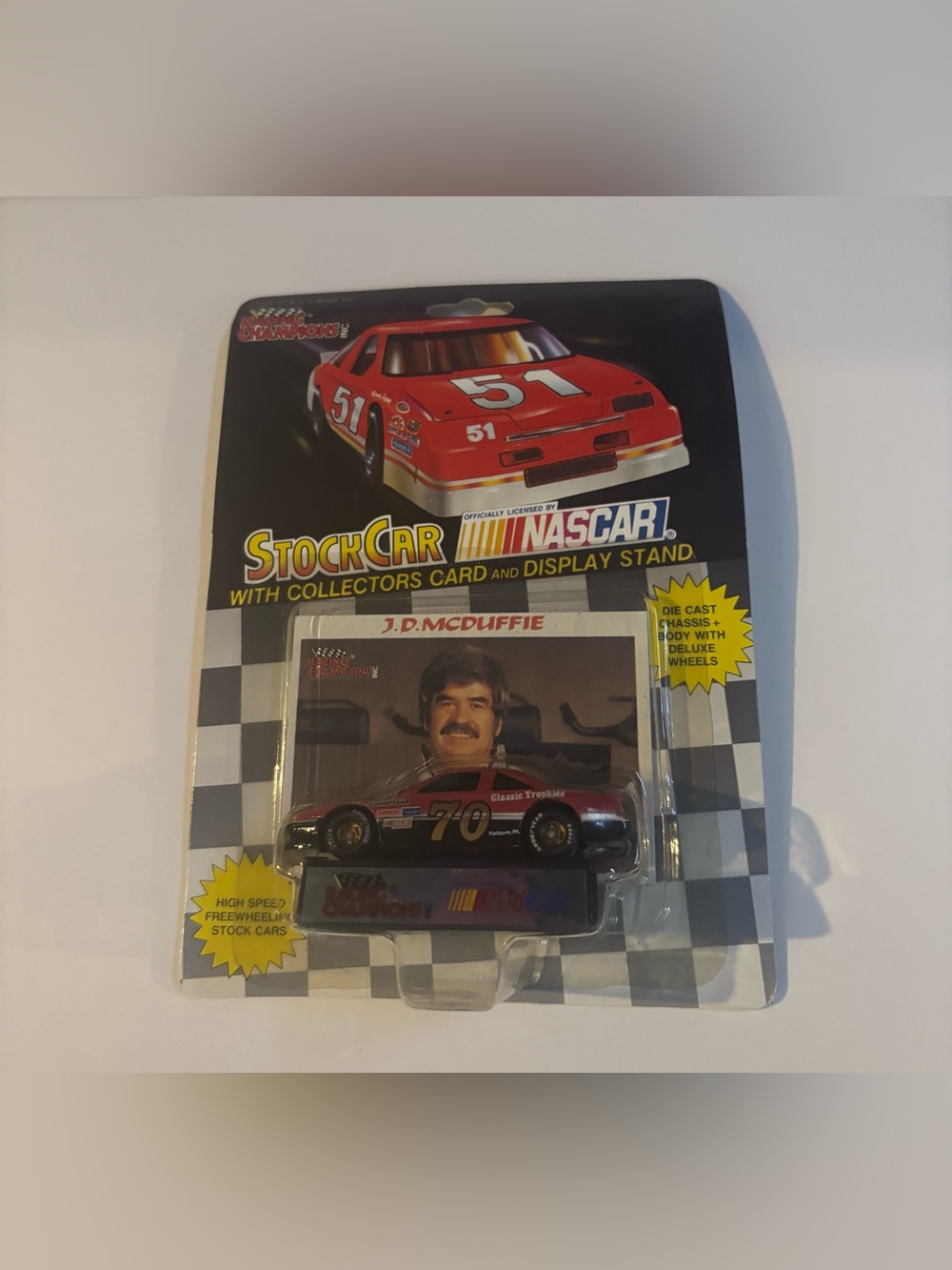 Licensed NASCAR Stock Car Toy - J.D. McDuffie Design in Red and Black